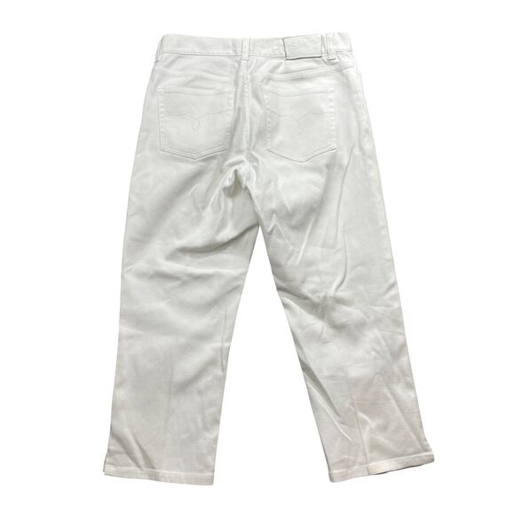 Lauren Jean Co.  Ralph Lauren 2 White Denim Jeans Cotton‎ Blend Classic Midcalf - Picture 7 of 7